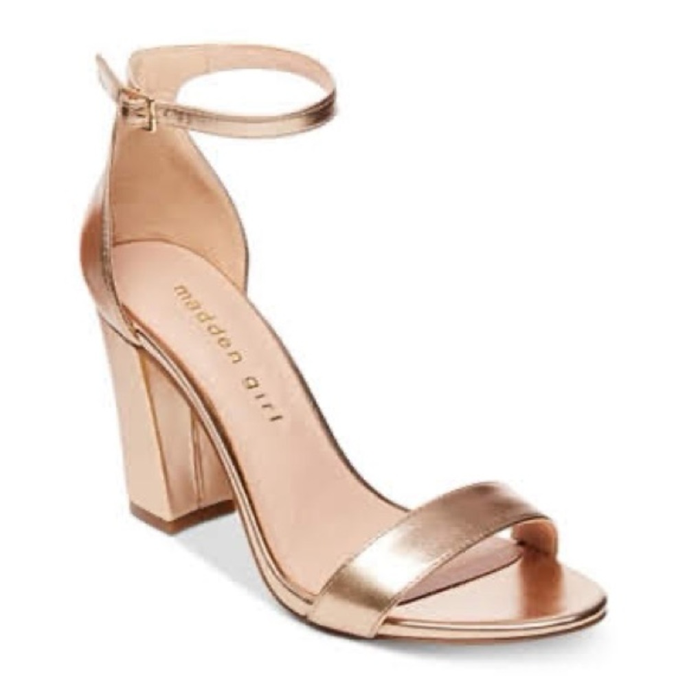 Madden Girl Bella Rose Gold Block Heel Sandals